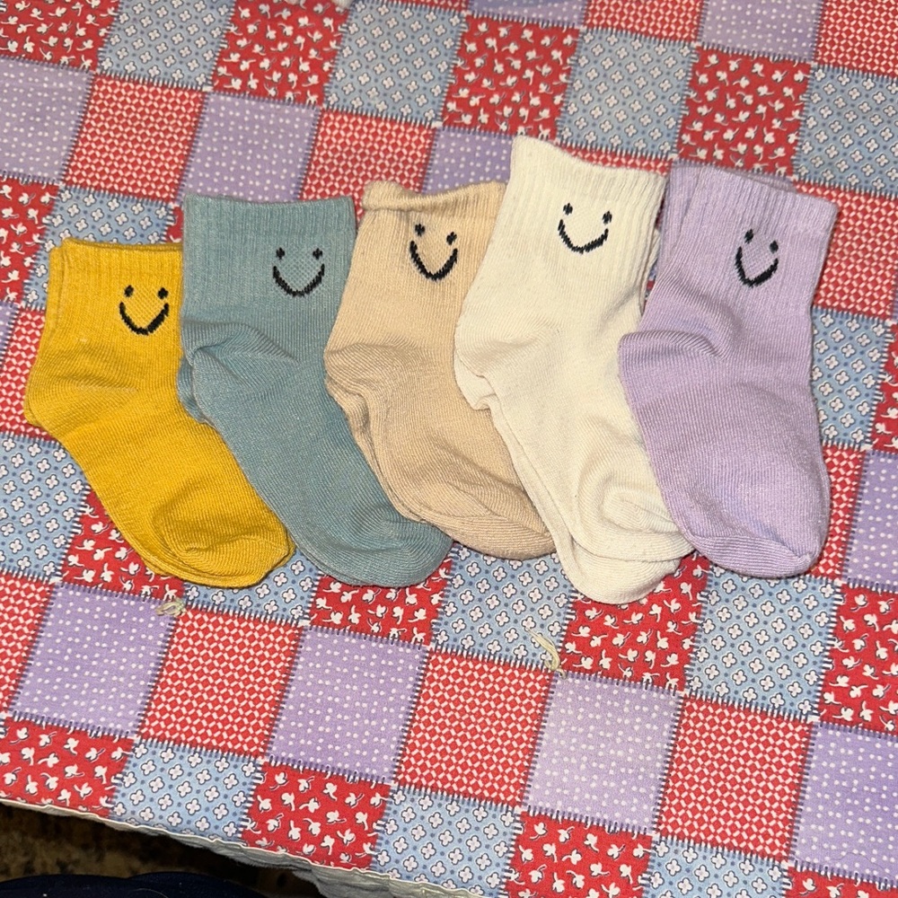 Colorful Smiley Face Socks Set